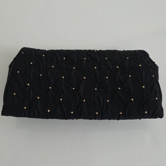 Oscar De La Renta Black with Gold beads Clutch Bag with Mirror LIKE NEW! - Picture 5 of 10